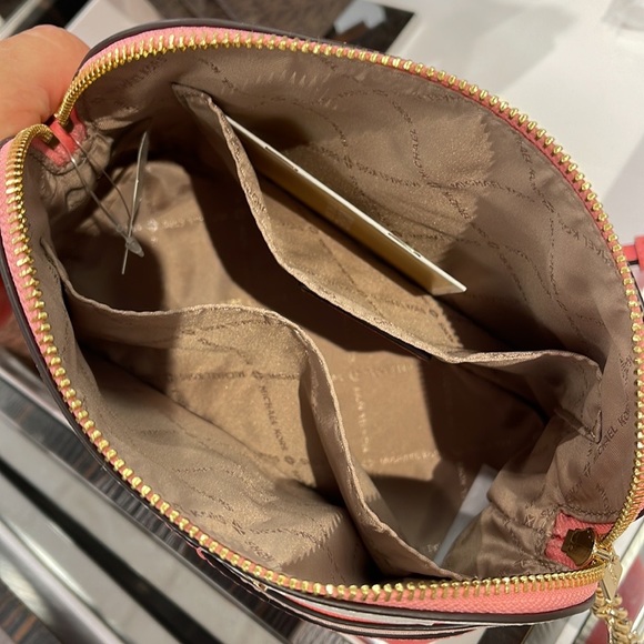 Michael Kors Jet Set Travel Medium Logo Dome Crossbody Grapefruit Multi Color - Picture 8 of 13